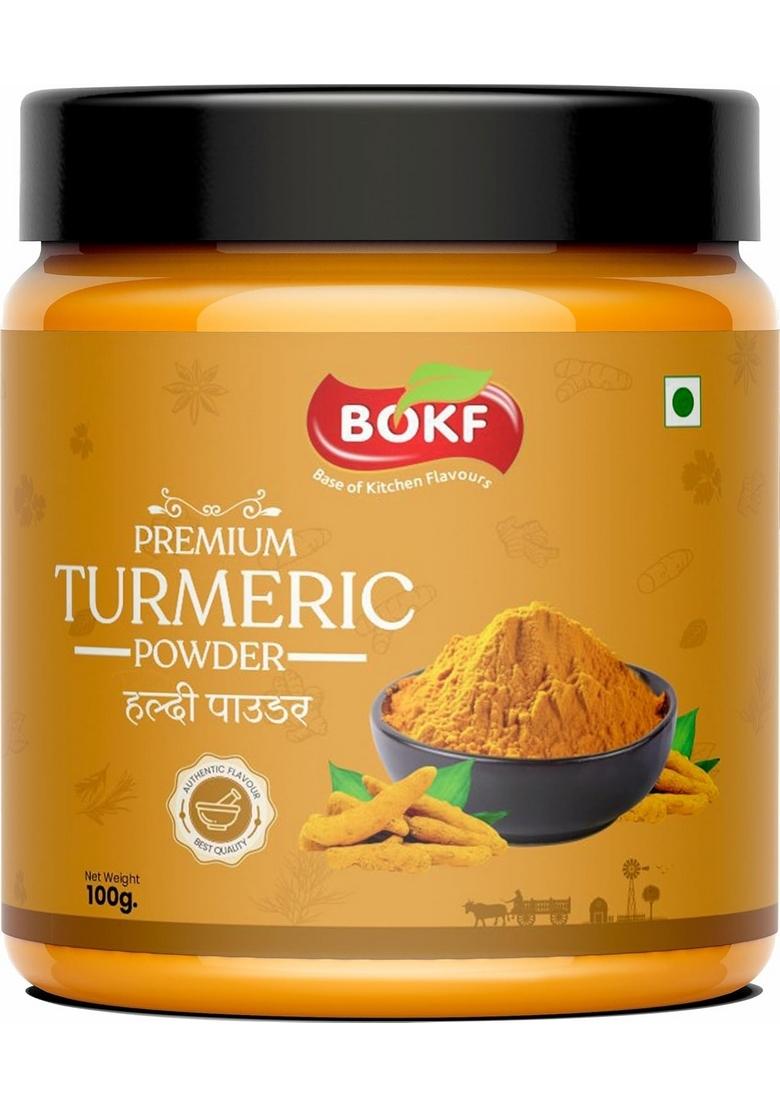 BOKF Turmeric Powder | Haldi 100g| Pure & Natural Rich in Curcumin For Cooking 100g Pack