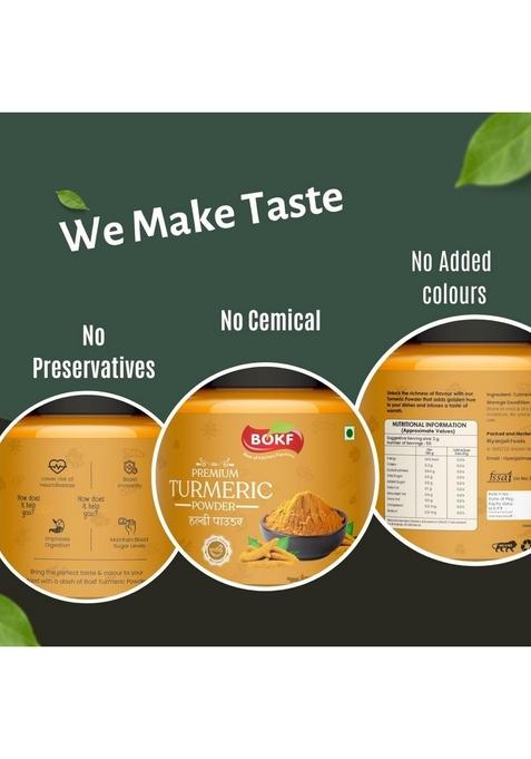 BOKF Turmeric Powder | Haldi 100g| Pure & Natural Rich in Curcumin For Cooking 100g Pack