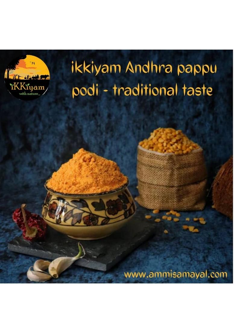 iKKiyam Andhra Paruppu Podi | Authentic South Indian Spice Rice Mix Blend Instant Idli Dosa with Tur & Mong Dal Premium Powder Kandipodi 100g Pack for Flavorful Meals