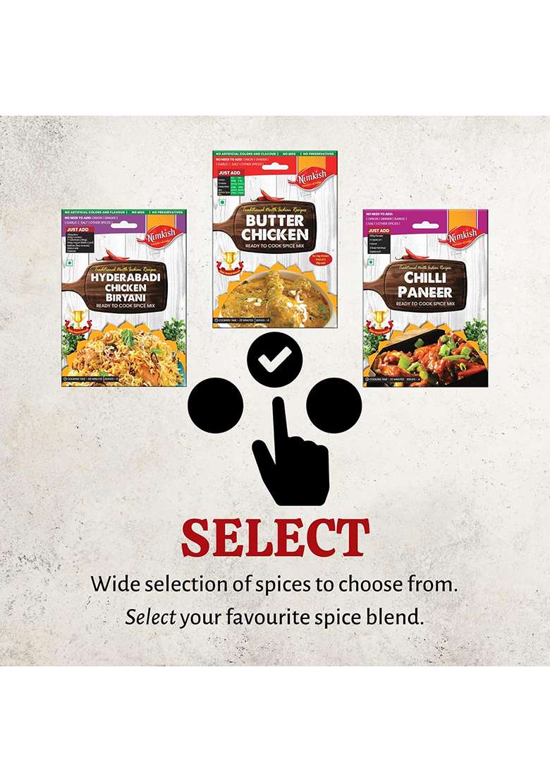 Nimkish Meat Curry Masala 60g (Pack of 2, 30g each), Ready to Cook Spice Mix, Quick & Easy Recipes, Instant Premix - Indya