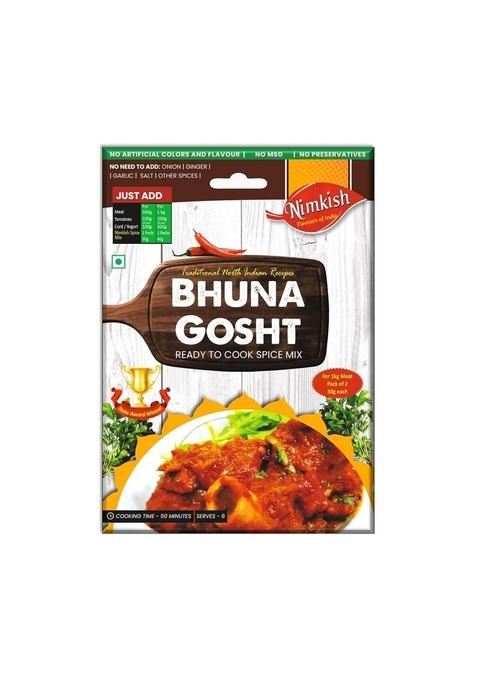 Nimkish Bhuna Gosht Masala 60g, Ready to Cook Spice Mix, Easy 3 Step Recipe for Mutton, Complete Premix