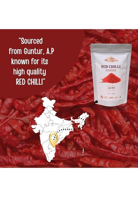 AYURVEDICALLY Guntur Red Chilli Powder 1kg | Fresh Lal Mirchi with Deep Colour Natural Oils Authentic Hand Pounded for Maximum Freshness and Aroma No Added Flavours or Colours Pure Chemical-Free