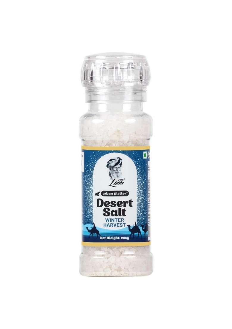 urban platter Winter Harvest Desert Salt Grinder, 200g (Powdered by Lunn | Sparkling White Crystals Longer Dried Salt) - Indya