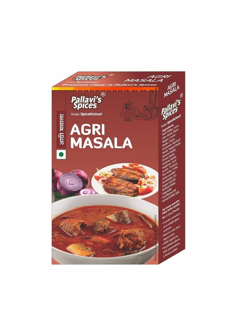 Pallavi's Spices Agri Masala | Fish Fry/Curry recipes Chicken/Mutton Spice Blend/Powder 5x10g separate sachets 50g (Pack of 4)