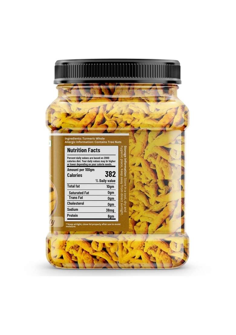 Kunj Premium Haldi Sabut (Whole Turmeric) | 100% Natural & Pure Rich in Curcumin, Antioxidants Essential Nutrients Supports Digestion, Immunity 1kg - Indya