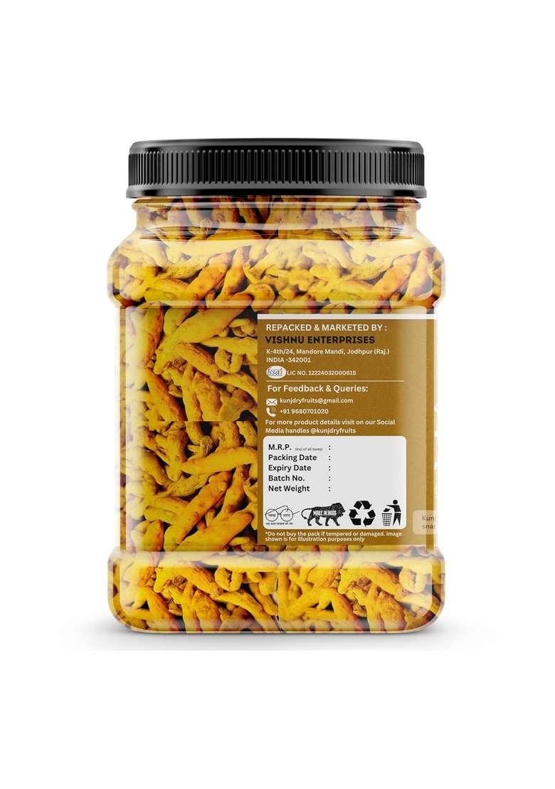 Kunj Premium Haldi Sabut (Whole Turmeric) | 100% Natural & Pure Rich in Curcumin, Antioxidants Essential Nutrients Supports Digestion, Immunity 1kg - Indya