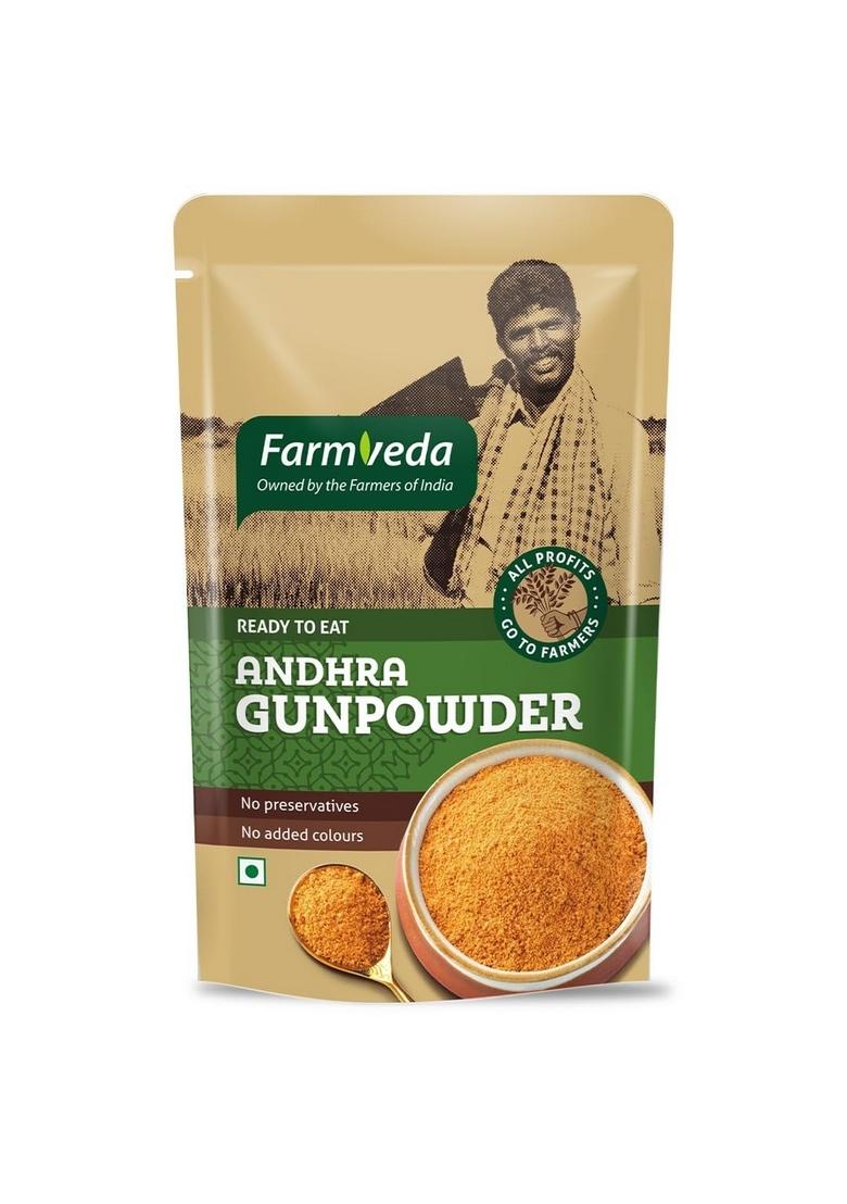 Farm Veda Andhra Gunpowder | Authentic Spicy Chutney Podi Ready to Eat Idli & Dosa Spice Mix 100g (Pack of 2)