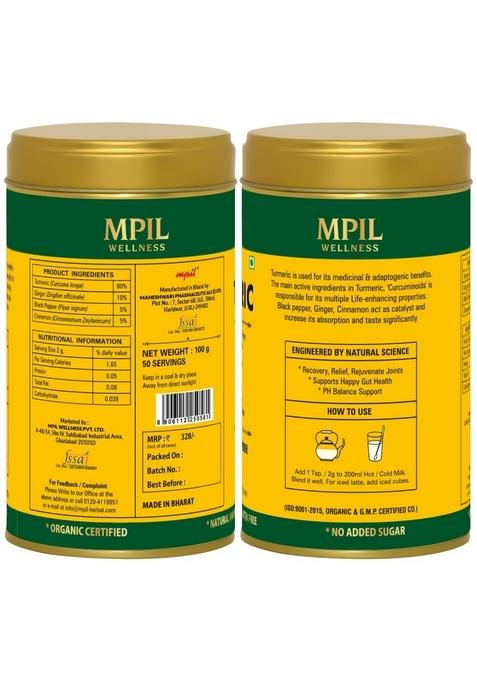 MPIL Organic Turmeric Powder 100 grams | Anti Inflammation Immunity Booster Skin Nourishment Joint Health