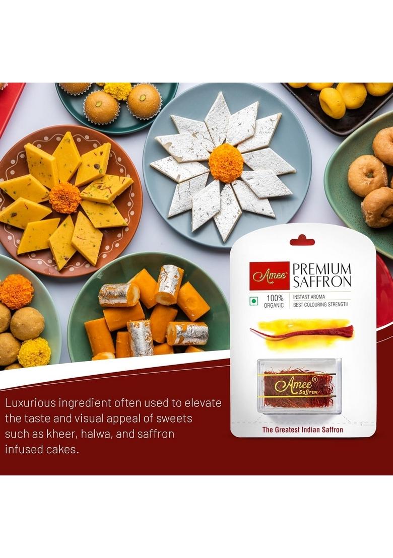 Amee Pure Kashmiri Kesar Saffron Original (2gm) Use for Pregnant Women, Sweets & Milk (2 Gram Saffron)