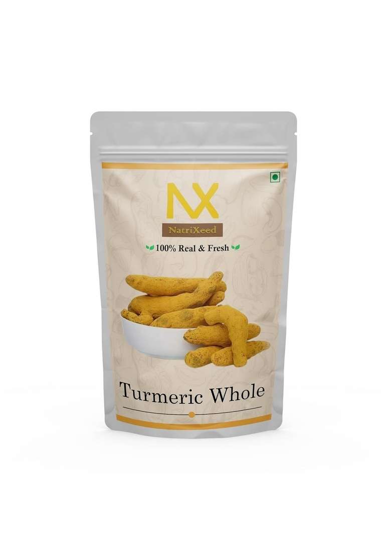 NatriXeed Whole Turmeric 1000gm | Sabut Haldi No Artificial Flavour Added Organic Gatiya Ideal For Eating, Drinking, Cooking (1kg) - Indya