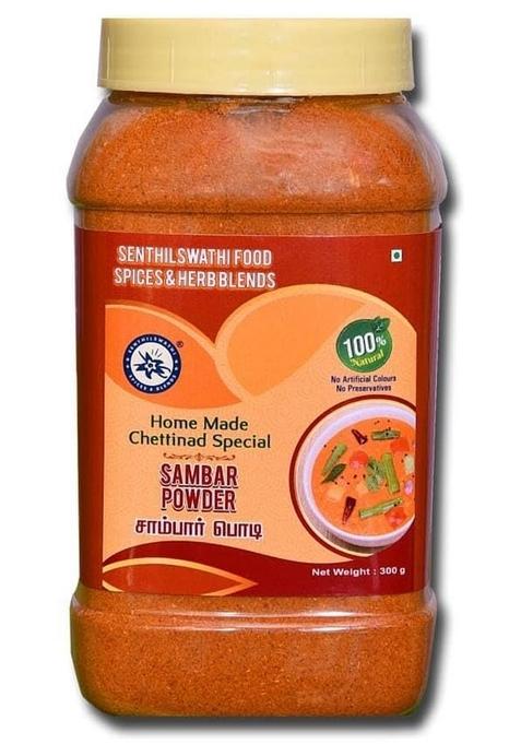 SENTHILSWATHI FOOD SPICES & HERB BLENDS CHETTINADU SAMBAR PODI HOME MADE MASALA 300 G-MIXED SPESIAL VERY TASTY NO PRESERVATIVES