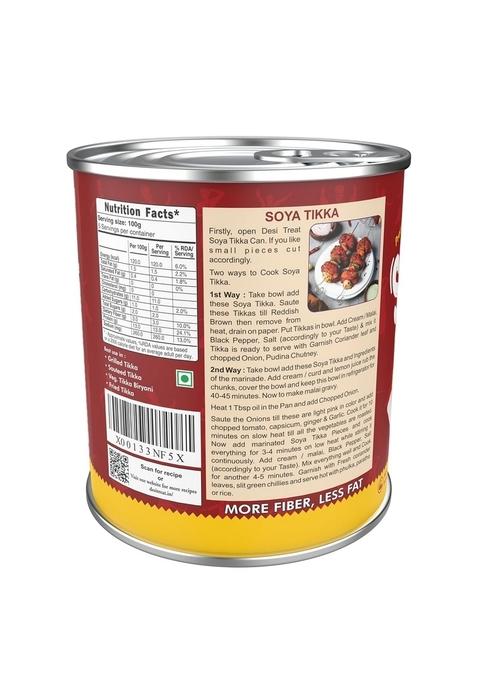 Desi Treat Veg Soya Tikka | Ready to Cook Plant-Based Snack Protein-Rich Vegetarian for Grilling, Air Frying & Tandoor Ideal Parties, Dinner Everyday Meals (800 g)