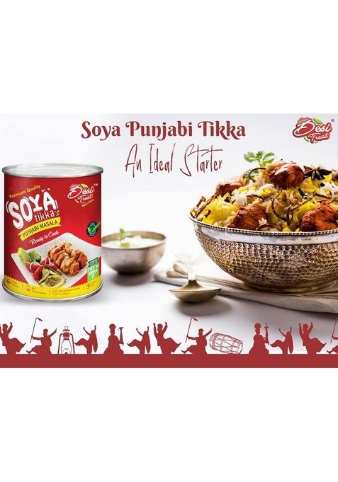 Desi Treat Veg Soya Tikka | Ready to Cook Plant-Based Snack Protein-Rich Vegetarian for Grilling, Air Frying & Tandoor Ideal Parties, Dinner Everyday Meals (800 g)