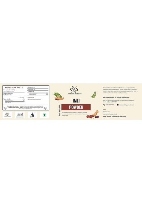 Hungry Harvest Dried Tamarind Powder | Dry Imli Chutney,Tangy, Hydrated and Delicious| Ready To Use [Jar Pack] (250 Grams (Pack of 1 250 Grams))