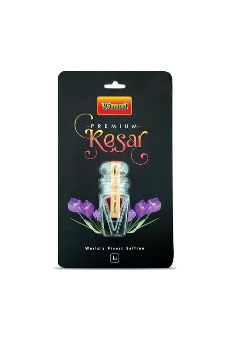 Vimal Premium Kesar Original & Pure Saffron For Tilak | Pack Of 1 Glass Bottle Biryani Improved Health, Gram