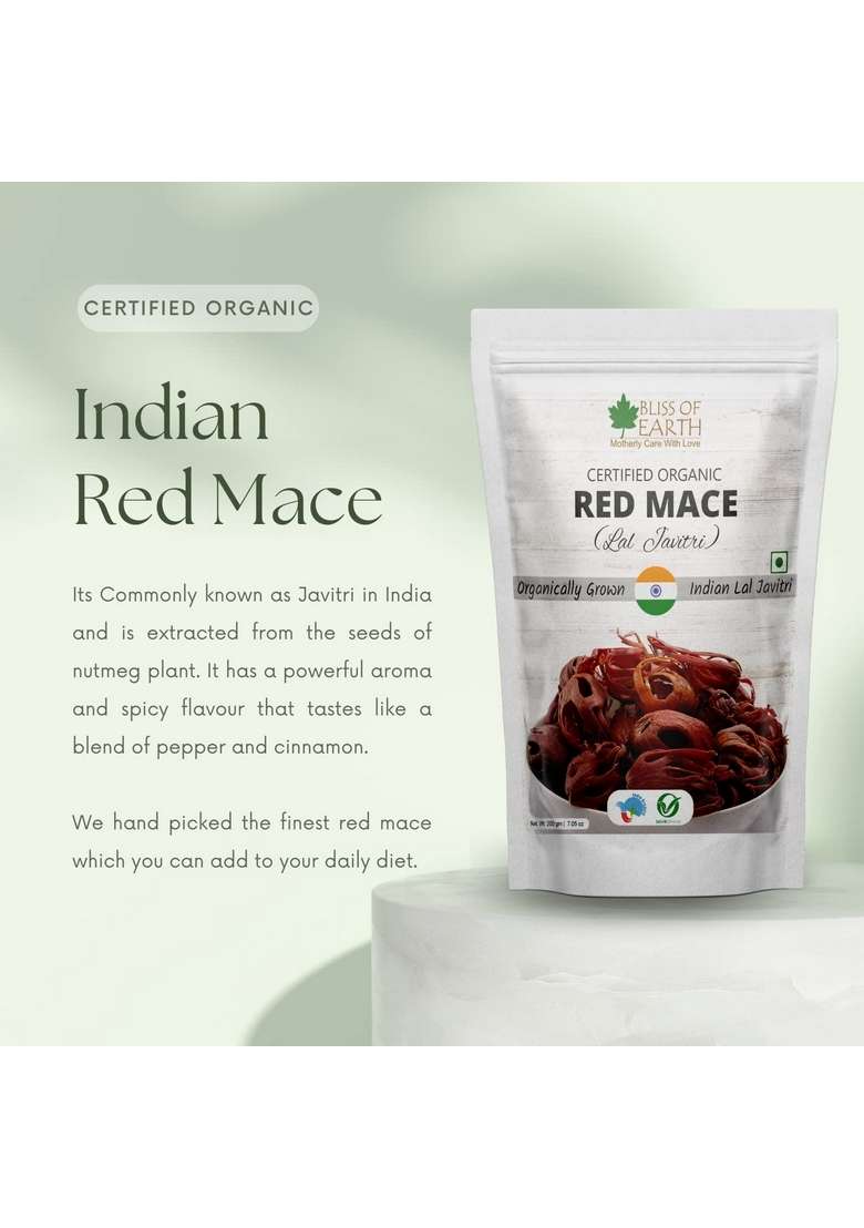 BLISS OF EARTH 100gm Lal Javitri Red Mace Premium Organic Grown Whole Spice Enhance Flavor your Culinary Delight - Indya