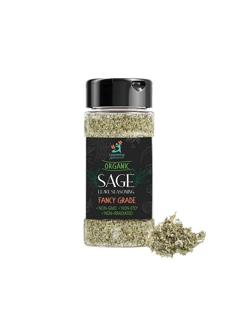 LEANBEING Sage Seasoning (50g) | Crushed leaves Improves blood sugar level Promotes healthy skin tea - Indya