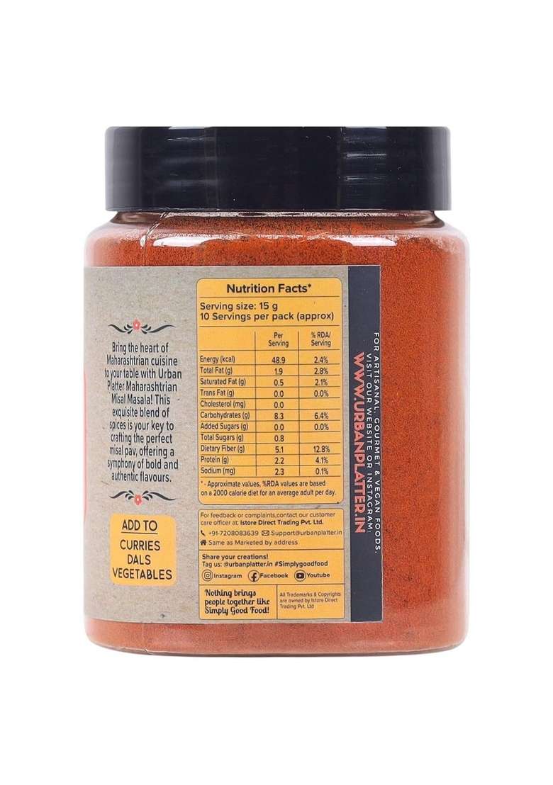 urban platter Maharashtrian Misal Masala, 150g (Signature Kolhapuri Blend | Fiery & Hearty Taste Onion Garlic-free Additive Preservative-free) - Indya
