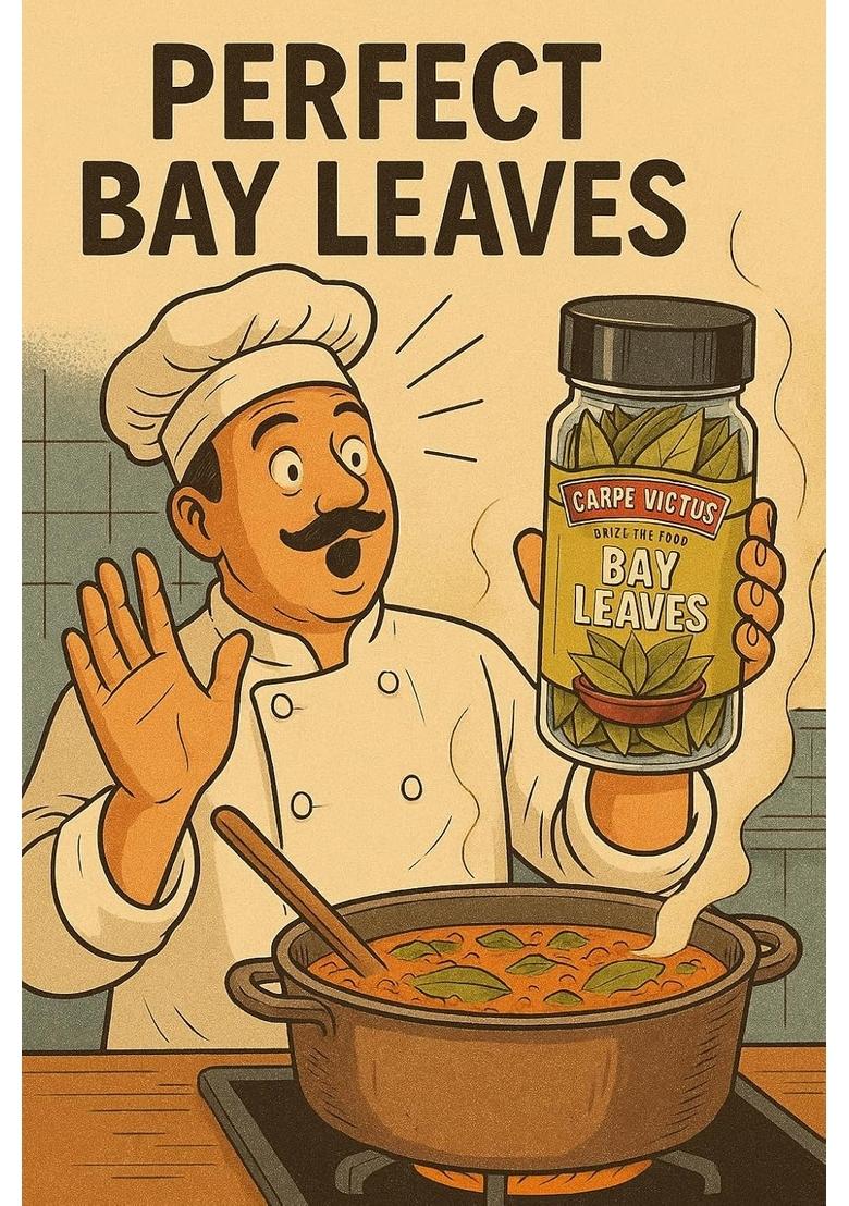 CARPE VICTUS Premium Bay Leaves for All Foods, Whole Tej Patta, Healthy Dried Indian Spices & Herbs, Everyday Cooking Essentials Fine Taste Quality, 10 gms