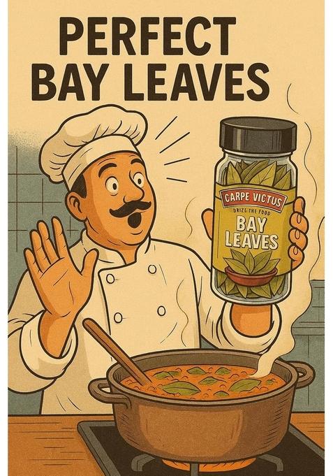 CARPE VICTUS Premium Bay Leaves for All Foods, Whole Tej Patta, Healthy Dried Indian Spices & Herbs, Everyday Cooking Essentials Fine Taste Quality, 10 gms