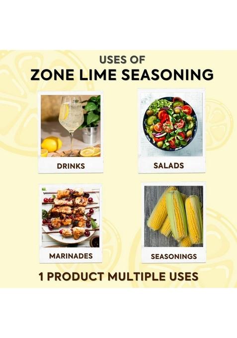 ZONE Lime Seasoning Mix, 500g | Replace Fresh Limes and Lemons Suitable for Beverages, Seasonings, Marination, Salads