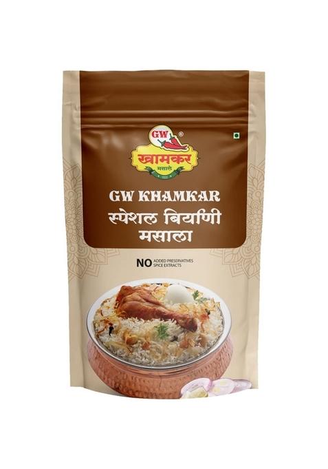 GW Khamkar SPL Biryani Masala | Royal Blend of Aromatic Spices Traditional secret recipe All-in-One For Veg & Non-Veg and pulao No Artificial colour Preservatives Pack 1- 1 KG