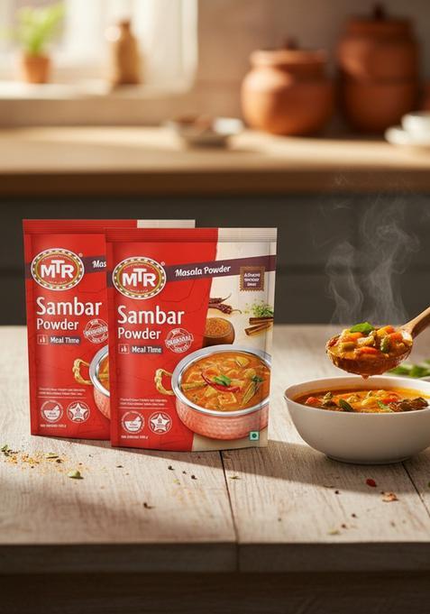 MTR Sambar Powder | Traditional Masalas Authentic Recipe 200g (Pack of 2)