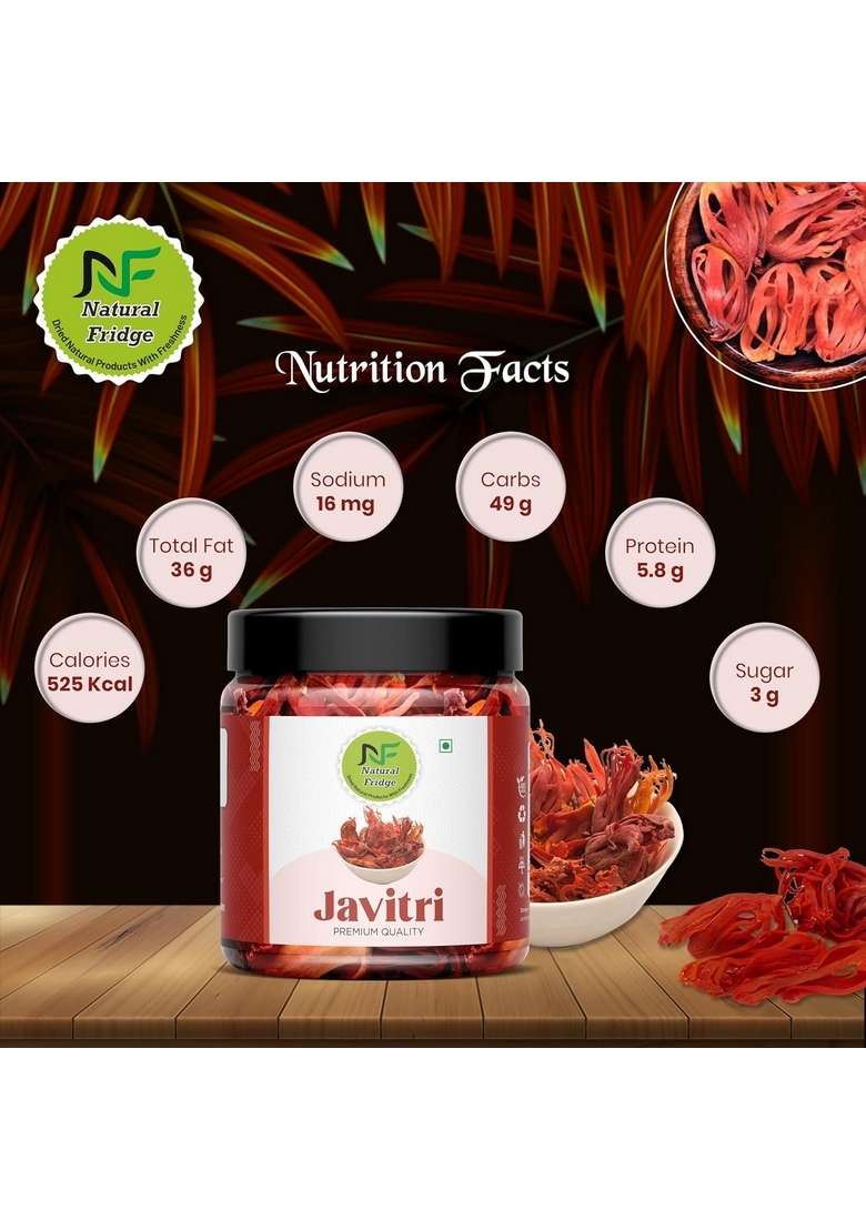 Natural Fridge Whole Javitri (Mace) - 100g | Dental Health, Protects Kidney & Boosts Blood Circulation Jar Pack for Enhanced Culinary Experiences - Indya