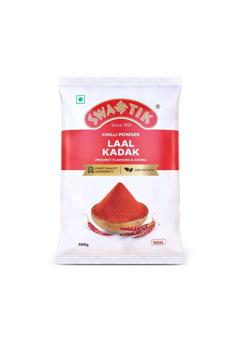 Swastik Laal kadak Chilli Powder | Rich In Flavour No Added Colours Natural And Authentic (500 Gram) - Indya