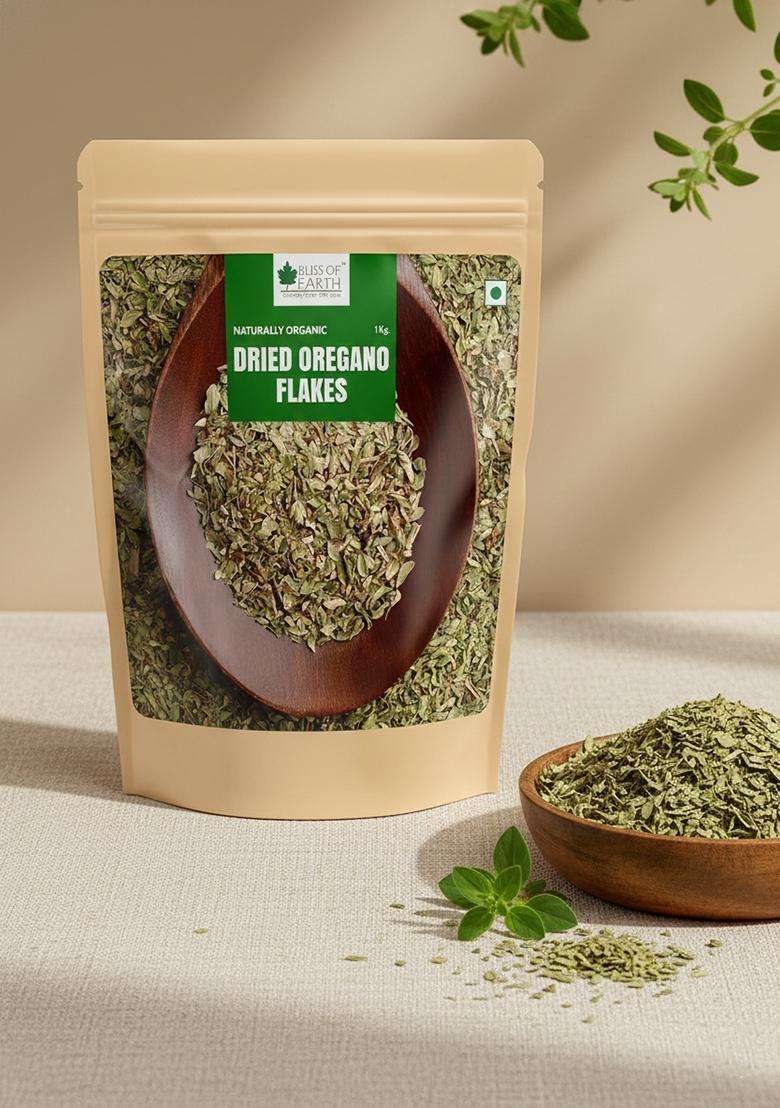 BLISS OF EARTH 1Kg Naturally Organic Dried Oregano Flakes For Seasoning On Pizza & Pasta - Indya