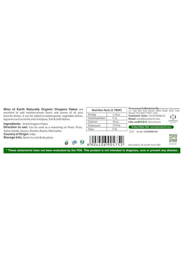 BLISS OF EARTH 1Kg Naturally Organic Dried Oregano Flakes For Seasoning On Pizza & Pasta - Indya
