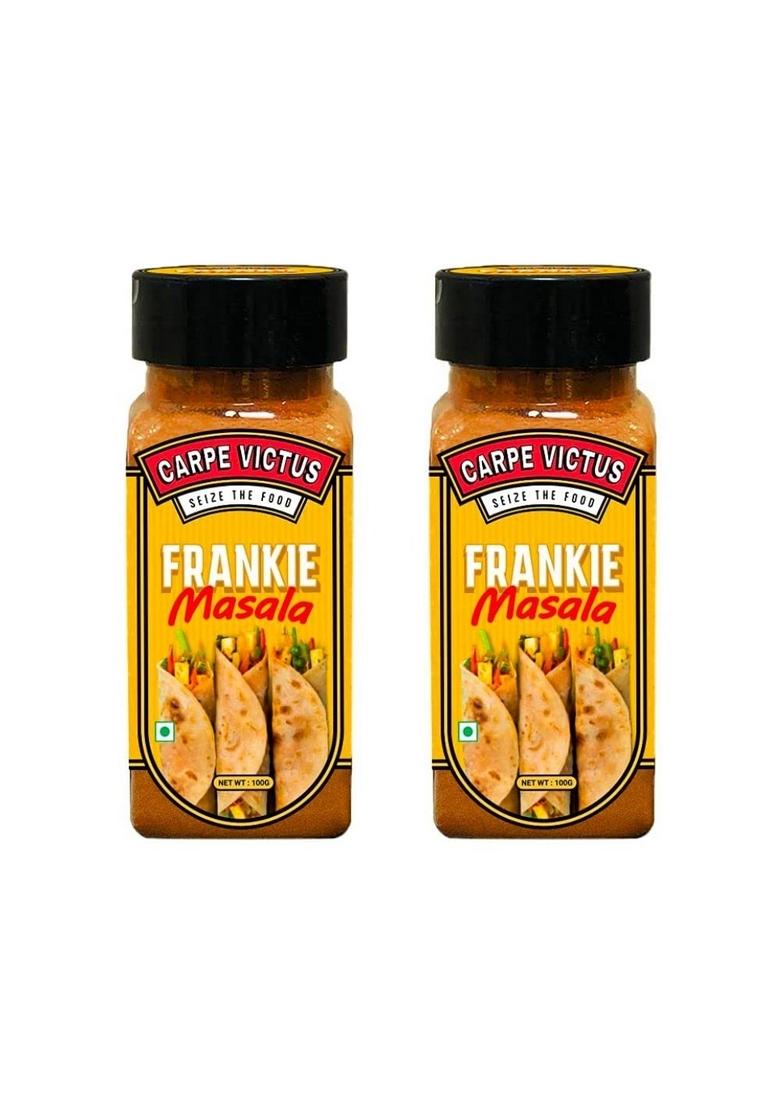 CARPE VICTUS Authentic Mumbai Frankie Masala Pack of 2 for Franky, Wraps, Tacos & Vegetarian Food, Multipurpose Masalas Seasonings Sprinklers Cooking Garnishing, 100 gms each