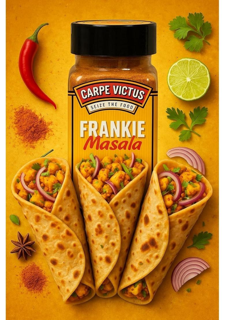 CARPE VICTUS Authentic Mumbai Frankie Masala Pack of 2 for Franky, Wraps, Tacos & Vegetarian Food, Multipurpose Masalas Seasonings Sprinklers Cooking Garnishing, 100 gms each