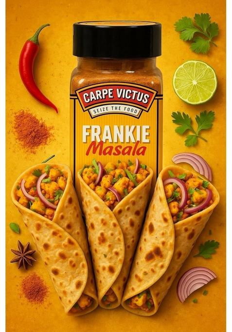 CARPE VICTUS Authentic Mumbai Frankie Masala Pack of 2 for Franky, Wraps, Tacos & Vegetarian Food, Multipurpose Masalas Seasonings Sprinklers Cooking Garnishing, 100 gms each
