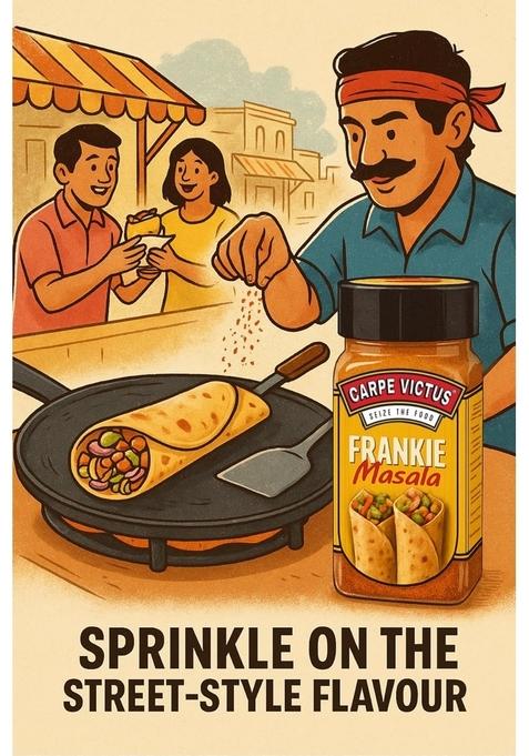 CARPE VICTUS Authentic Mumbai Frankie Masala Pack of 2 for Franky, Wraps, Tacos & Vegetarian Food, Multipurpose Masalas Seasonings Sprinklers Cooking Garnishing, 100 gms each