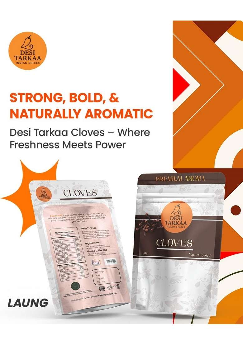 DESI TARKAA Oil Rich Cloves | Superior Grade Laung Aromatic Spice Taste Non-GMO Organic - Indya