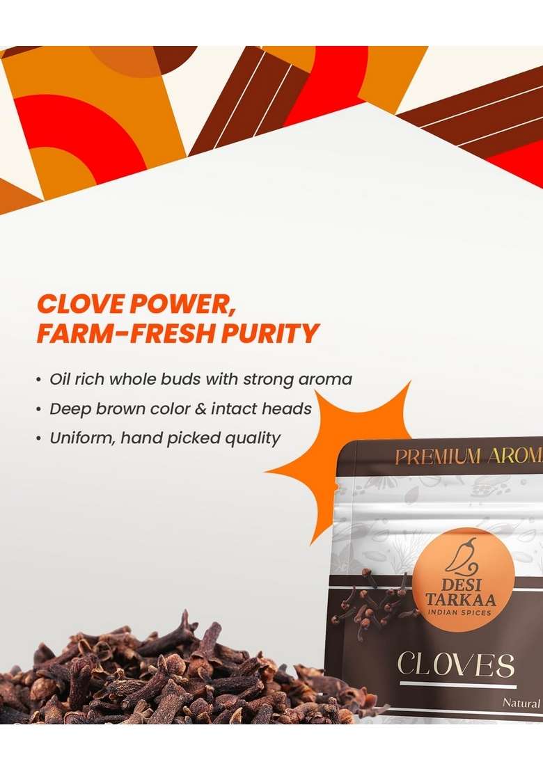 DESI TARKAA Oil Rich Cloves | Superior Grade Laung Aromatic Spice Taste Non-GMO Organic - Indya