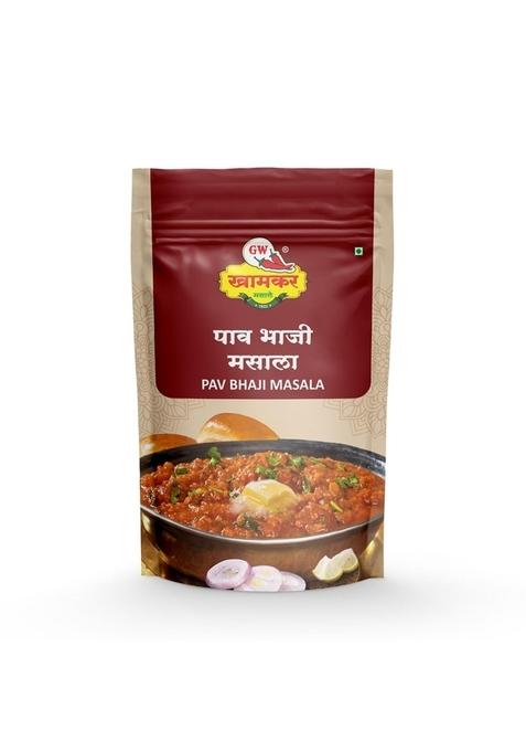 GW Khamkar SPL Pav Bhaji Masala | Spicy , Aromatic & Flavourful Blend Bombay Style Taste at Home Cold Pressed Traditional secret recipe Pure Natural Spices Rich Authantic Taste| No Artificial colour and Preservatives Pack of 1- 185GM