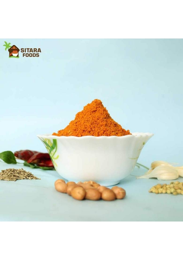 SITARA FOODS Palli Karam Podi Ground Nut Powder Homemade Andhra Style Hot