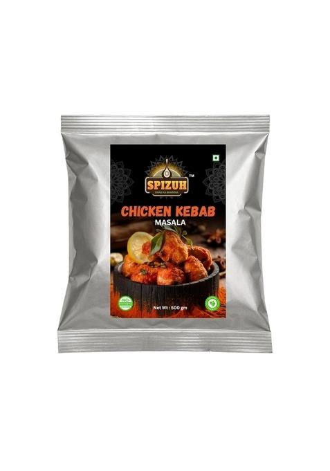 SPIZUH Chicken Kabab Masala Authentic Indian Blend for Juicy, Tender & Flavorful Kababs | Premium BBQ, Tandoori Grill Spice Mix Perfect Home Cooking Party Recipes 500gm