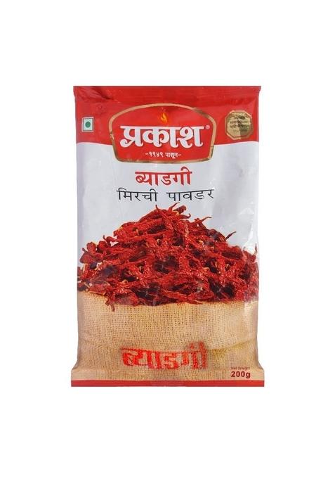 Prakash Chilli Powder Byadgi, 200 gram | Authentic Maharashtra Spices Serves 4 No Preservatives, Colours or Artificial Flavours