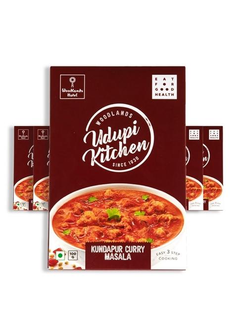 EAT FOR GOOD HEALTH Woodland's Udupi Kitchen Ready |Curry Masala |Kudapur 100 g - Pack of 5