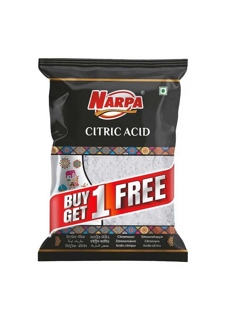 Narpa Citric Acid (Food Grade) 100% Pure & Natural - Buy 1 Get FREE | Ideal for Cooking, Preserving, Pickling, Baking Cleaning Multipurpose Kitchen Essential 100g Pack - Indya