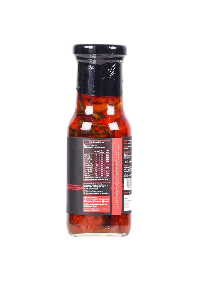 urban platter Assamese Bhut Jolokia Whole Chilli Peppers in Vinegar, 180g - Indya