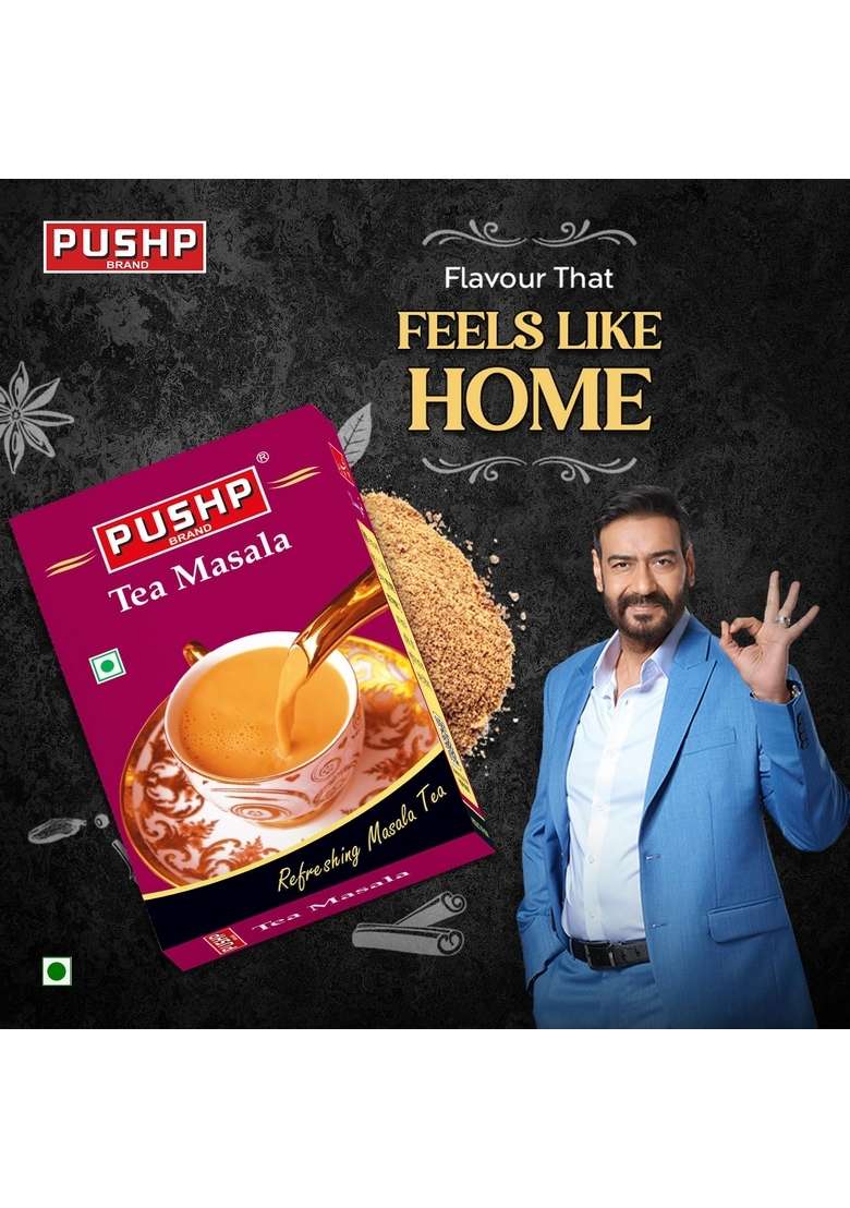 Pushp Brand Masala Aromatic Chai Tea Powder With 100% Natural Ingredients, 50 Gm (Pack Of 5) - Indya