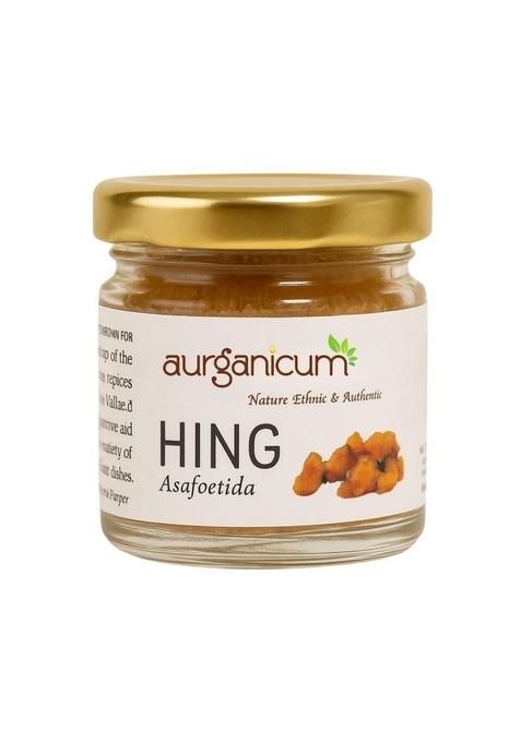 Aurganicum Premium Hing (Asafoetida) Pure & Natural Granules | Strong Aroma Rich Flavor Ideal for Cooking, Digestion Ayurvedic Benefits 20 gm Pack