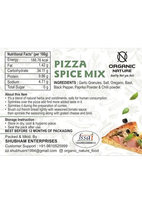 ORGANIC NATURE Pizza Spice Mix Herbs Oregano Seasoning Pack of 100 GRAM