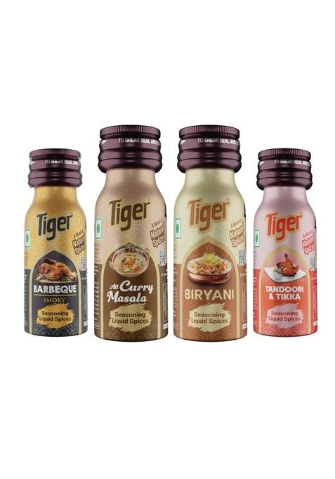 TIGER All Curry Masala | Biryani Barbeque Smoky Tandoori Tikka Essence Seasoning Liquid Spices - 18 * 4-72 ML
