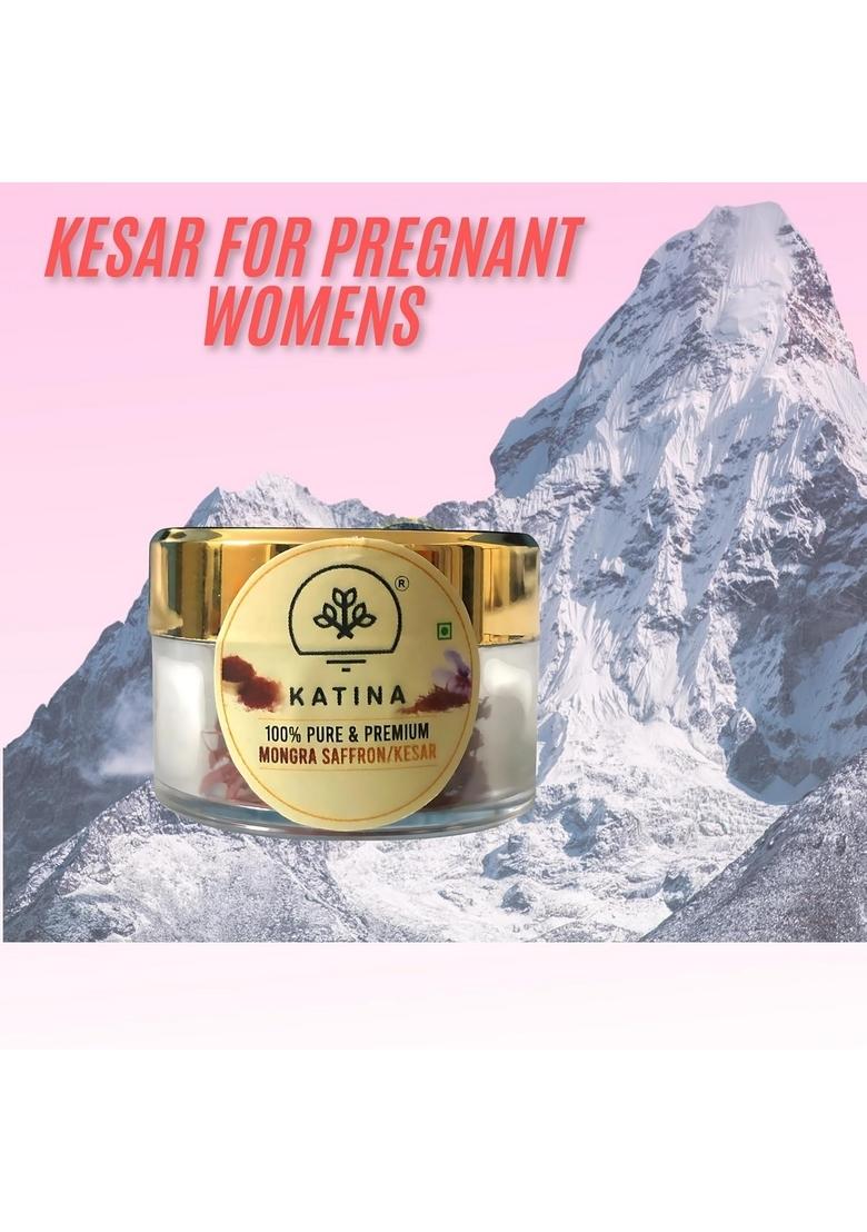 KATINA Saffron Original 0.25G | Pure Kashmiri Mongra Kesar Organic for Cooking, Pooja, Beauty & Health Fresh Rich Aroma Flavor Jafran Pregnant women, Face, 100% Natural Grade A1+++ Saffron/Kumkuma puvvu/Kungumapoo/Kesar