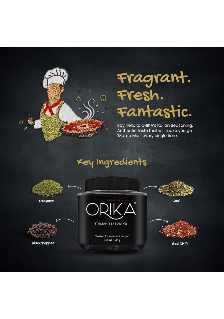 Orika Italian Seasoning 40g & Red Chilli Flakes Combo | For Pizza, Pasta, Garlic Bread Food Classic Blend Of Herbs No Artificial Flavours and Colours